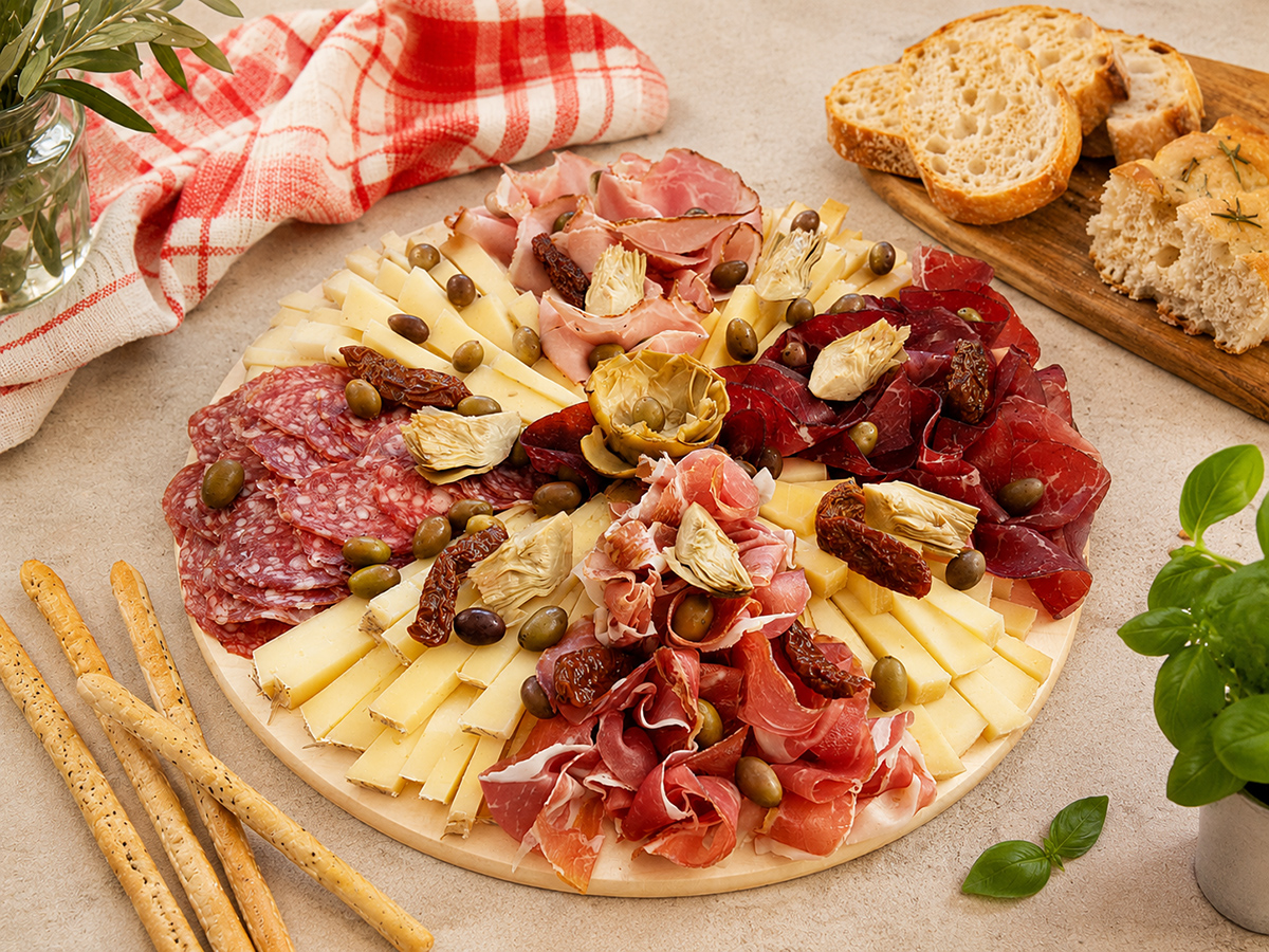 Platou mix cu branzeturi si carnuri, pentru 10 persoane 3 Platou carnuri si branzeturi