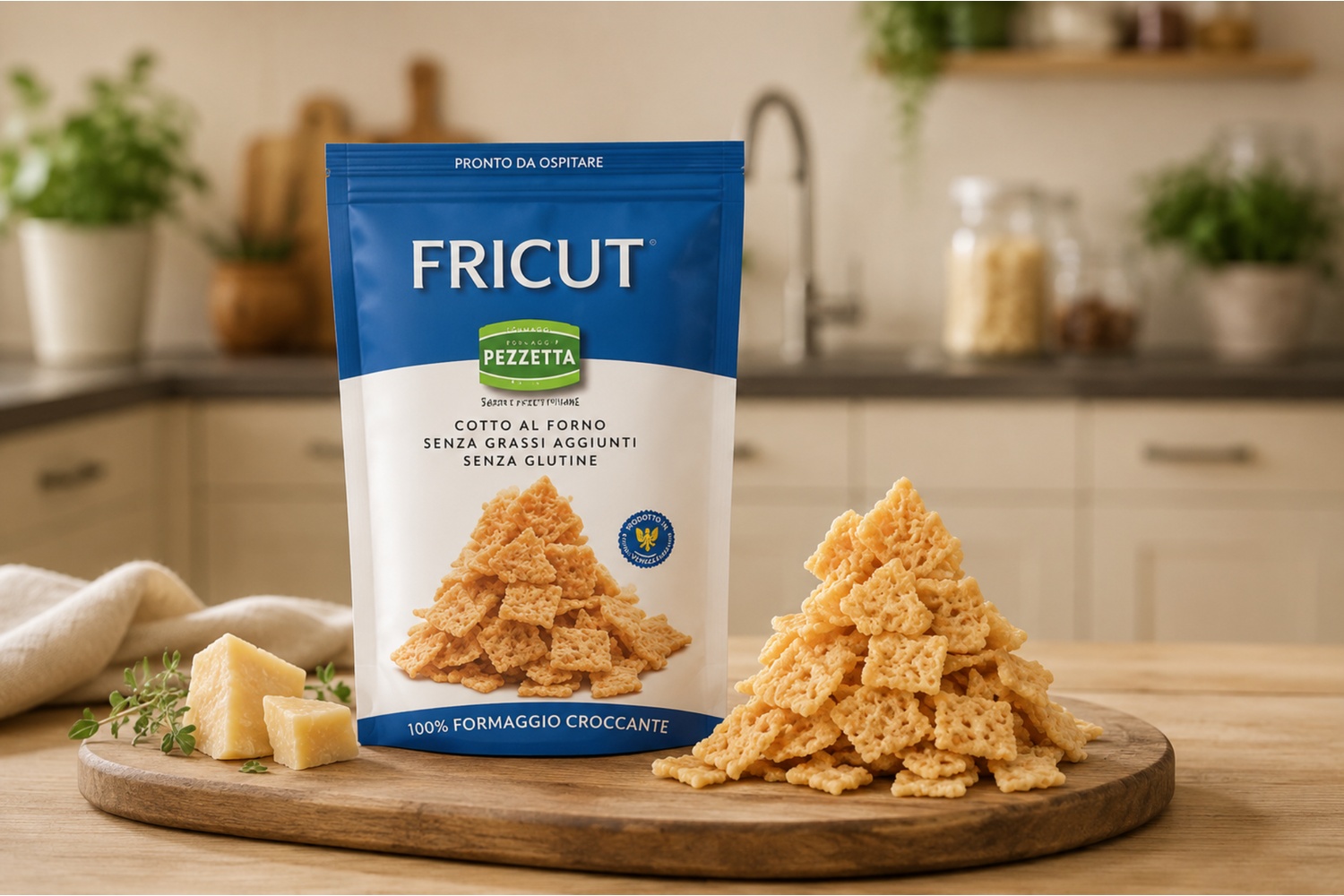 FRICUT - Snack din branza deshidratata, 90 gr 3 Fricut 90 gr - snack crocant din branza deshidratata Pezzetta