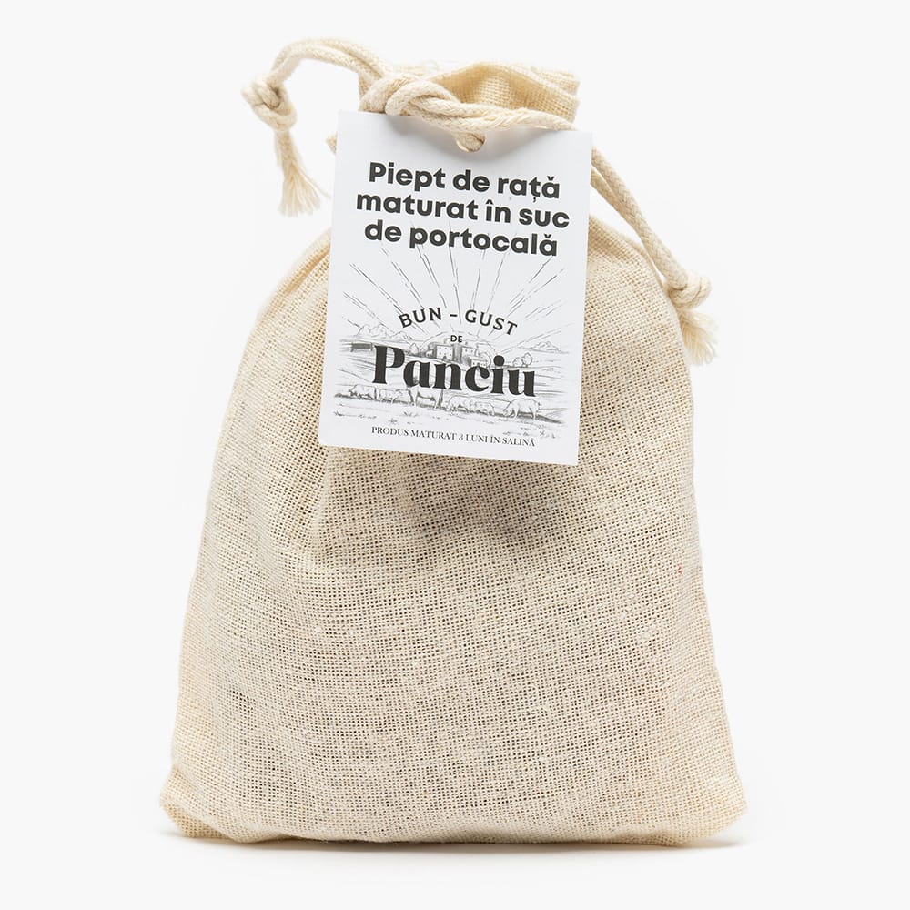 Piept de rata crud uscat, 130 gr 4 specialitate de rata maturata in suc de portocala